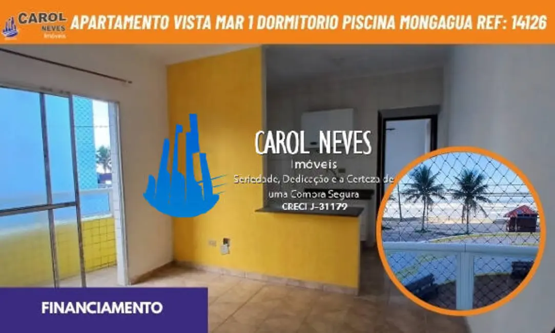 Foto 1 de Apartamento com 1 quarto à venda, 45m2 em Mongagua - SP
