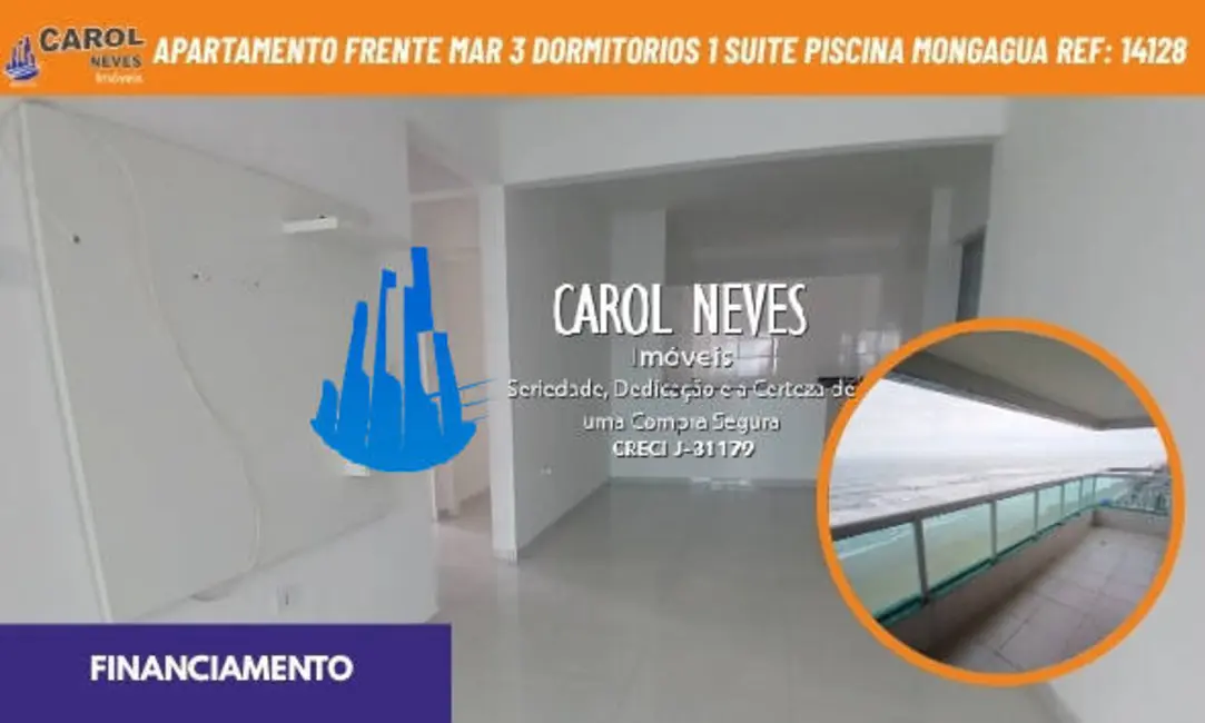 Foto 1 de Apartamento com 3 quartos à venda, 102m2 em Centro, Mongagua - SP