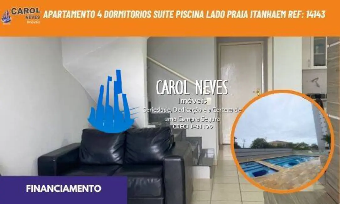 Foto 1 de Apartamento com 4 quartos à venda, 180m2 em Itanhaem - SP