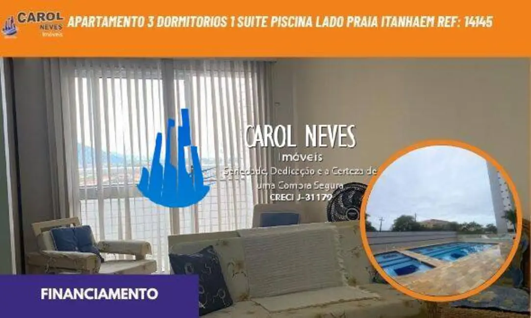 Foto 1 de Apartamento com 3 quartos à venda, 88m2 em Itanhaem - SP