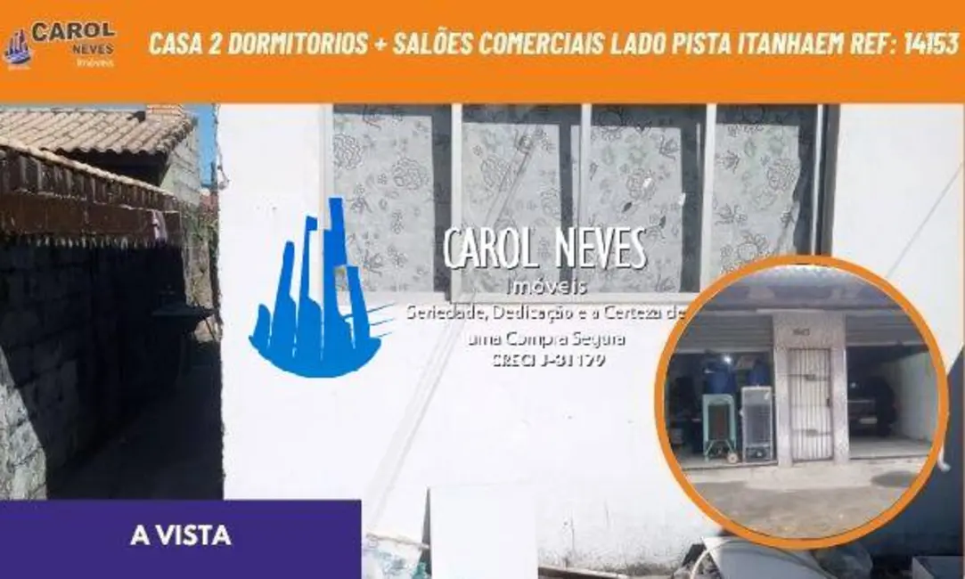 Foto 1 de Casa com 2 quartos à venda, 110m2 em Itanhaem - SP