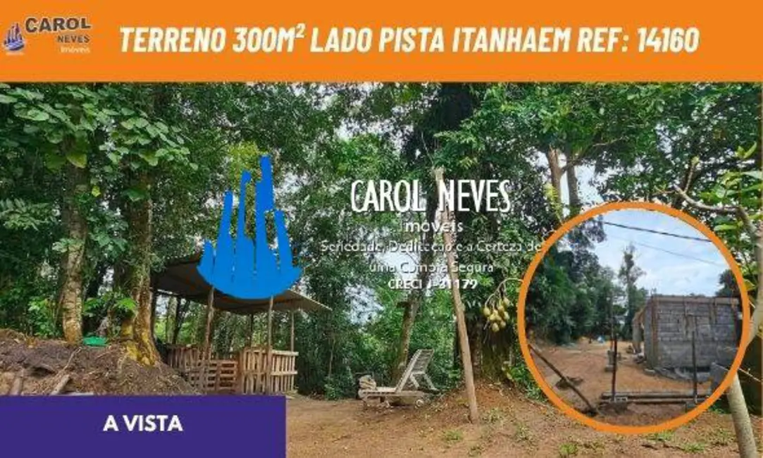 Foto 1 de Terreno / Lote à venda, 300m2 em Itanhaem - SP