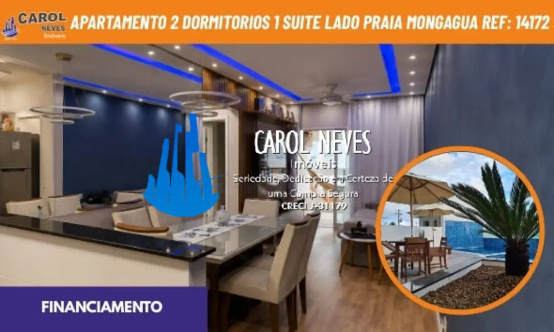Foto 1 de Apartamento com 2 quartos à venda, 80m2 em Mongagua - SP