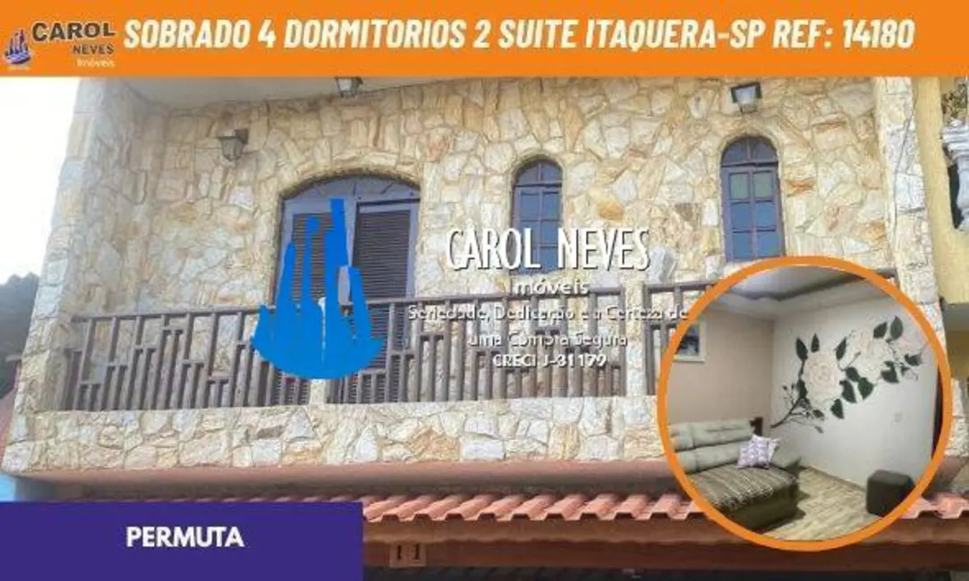 Foto 1 de Sobrado com 4 quartos à venda, 150m2 em Conjunto Habitacional Fazenda do Carmo, São Paulo - SP