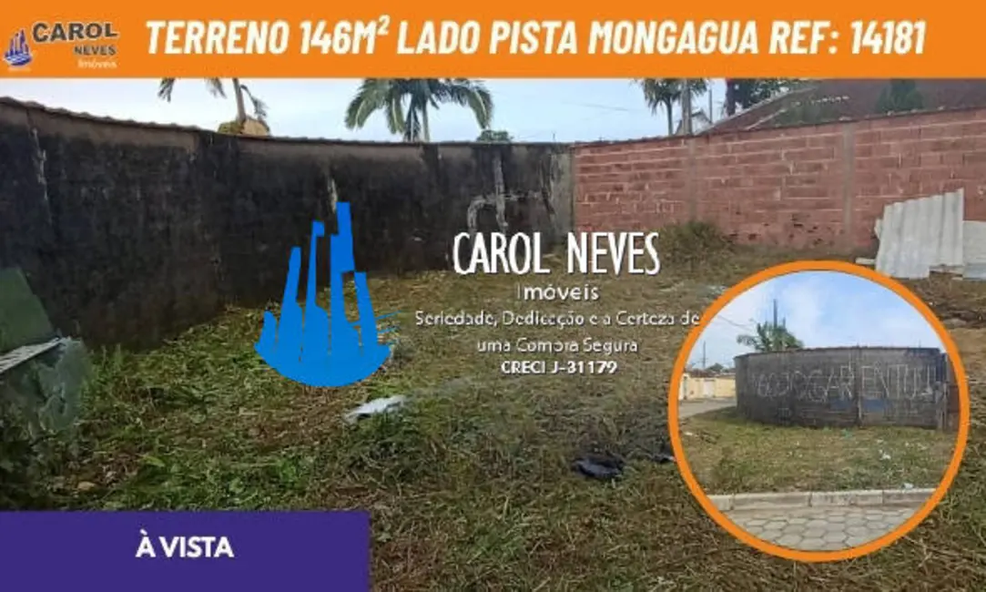 Foto 1 de Terreno / Lote à venda, 146m2 em Mongagua - SP