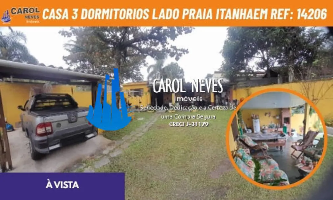 Casa com 3 quartos à venda em Itanhaem - SP - imagem 1 Foto 1 de Casa com 3 quartos à venda em Itanhaem - SP