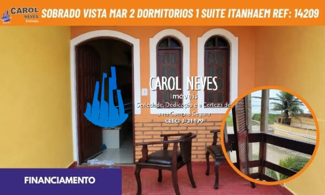 Sobrado com 2 quartos à venda, 56m2 em Itanhaem - SP - imagem 1 Foto 1 de Sobrado com 2 quartos à venda, 56m2 em Itanhaem - SP
