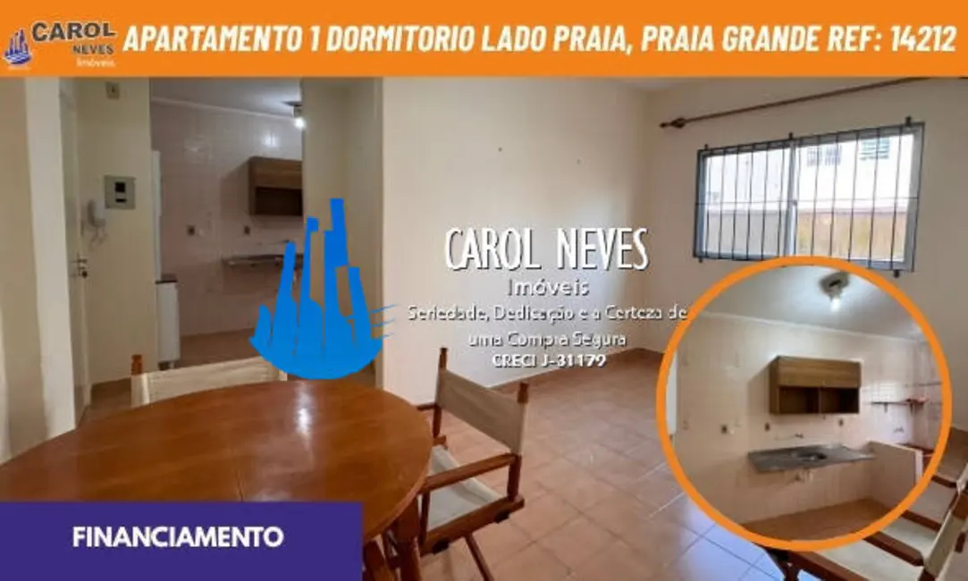 Apartamento com 1 quarto à venda, 43m2 em Caiçara, Praia Grande - SP - imagem 1 Foto 1 de Apartamento com 1 quarto à venda, 43m2 em Caiçara, Praia Grande - SP
