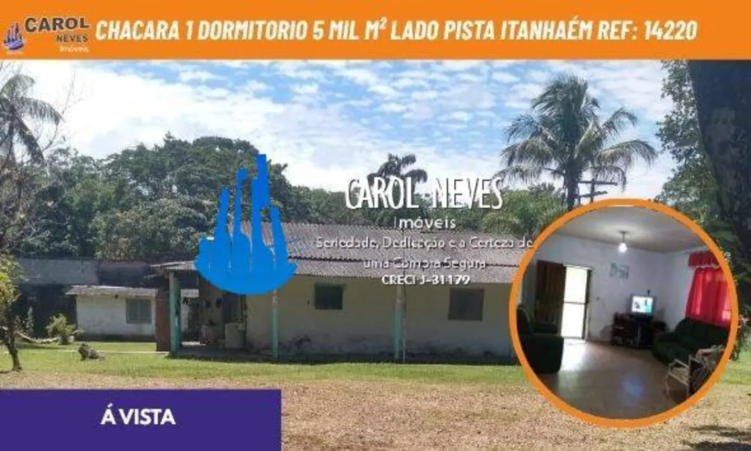 Foto 1 de Chácara com 1 quarto à venda, 5000m2 em Itanhaem - SP