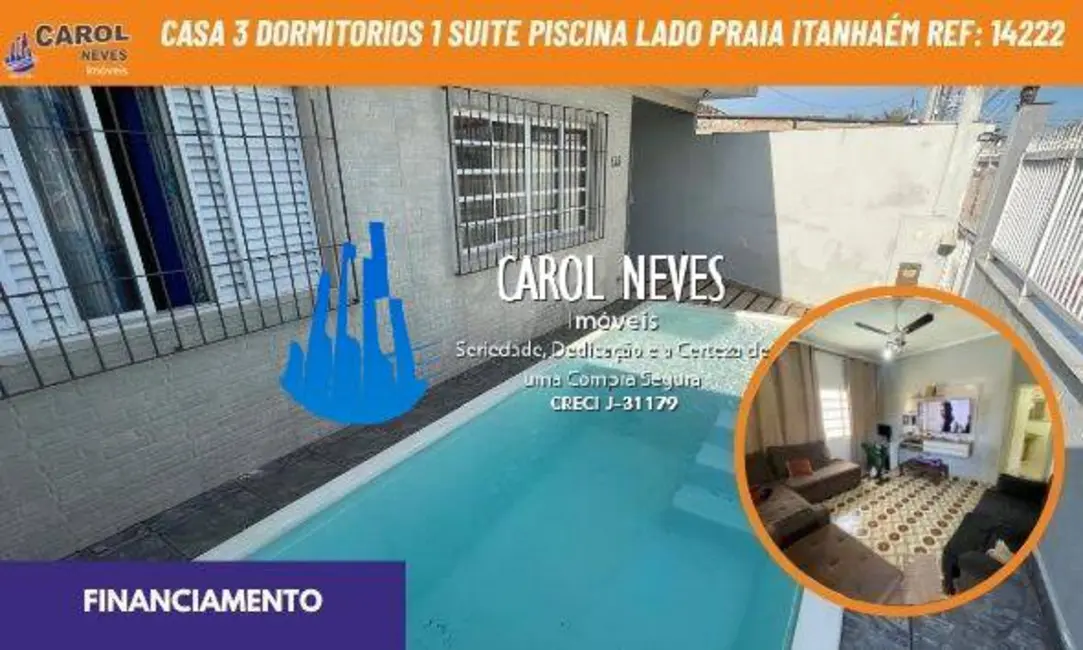 Foto 1 de Casa com 3 quartos à venda, 155m2 em Mongagua - SP