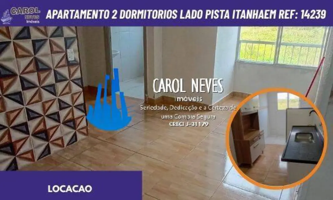 Foto 1 de Apartamento com 2 quartos para alugar, 57m2 em Itanhaem - SP