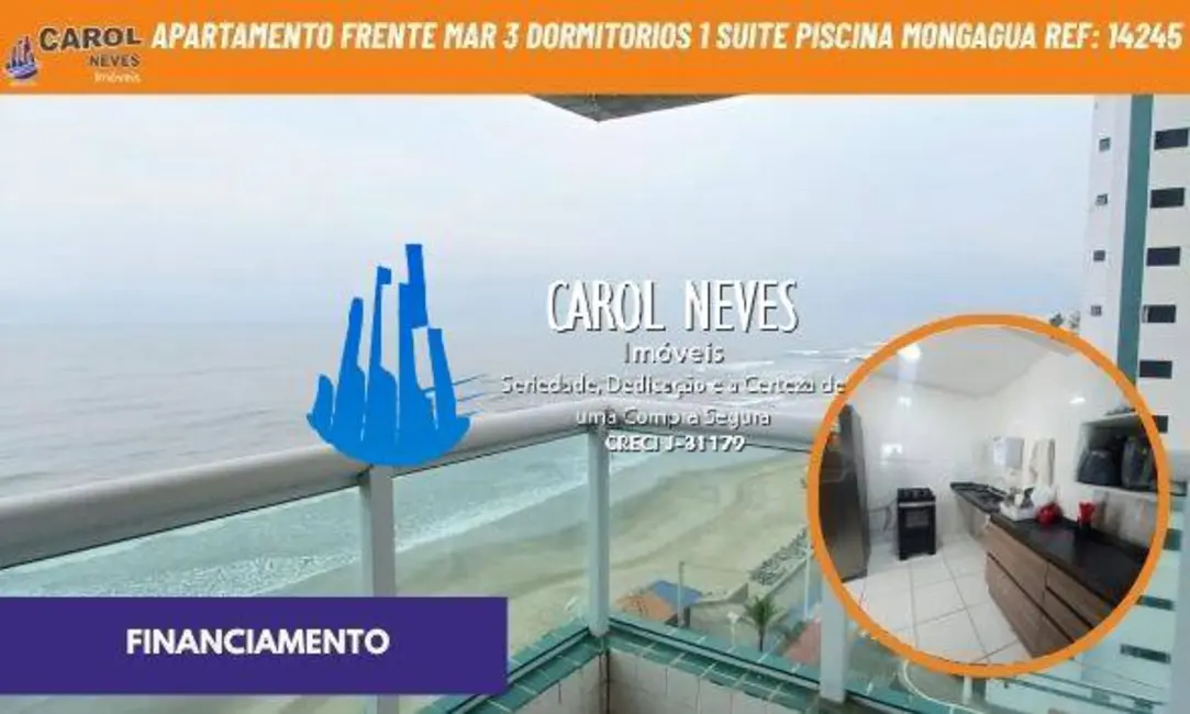 Foto 1 de Apartamento com 3 quartos à venda, 109m2 em Centro, Mongagua - SP