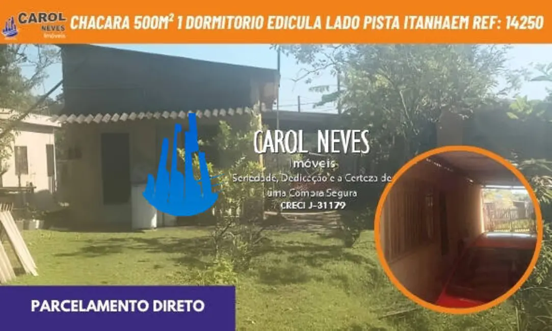 Chácara com 1 quarto à venda, 500m2 em Itanhaem - SP - imagem 1 Foto 1 de Chácara com 1 quarto à venda, 500m2 em Itanhaem - SP