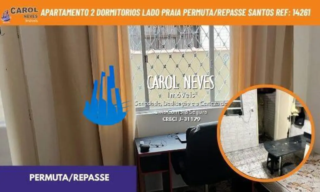 Foto 1 de Apartamento com 2 quartos à venda em Boqueirão, Santos - SP