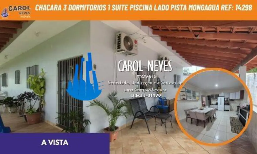 Foto 1 de Chácara com 3 quartos à venda, 1625m2 em Mongagua - SP