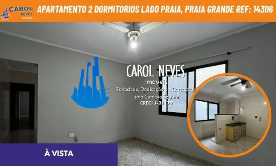 Foto 1 de Apartamento com 2 quartos à venda, 65m2 em Guilhermina, Praia Grande - SP