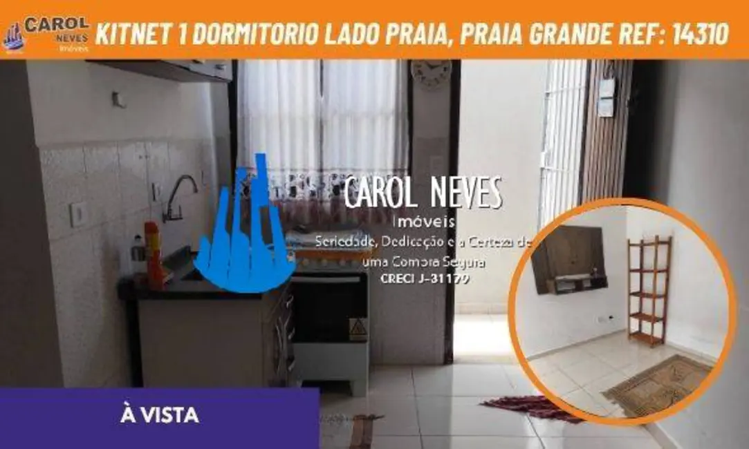 Foto 1 de Kitnet com 1 quarto à venda, 16m2 em Real, Praia Grande - SP