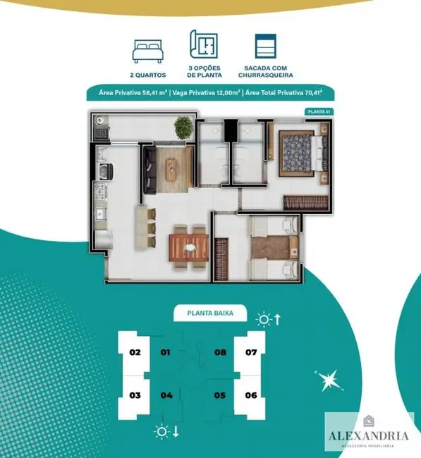 Foto 8 de Apartamento com 2 quartos à venda, 58m2 em Vargem do Bom Jesus, Florianopolis - SC