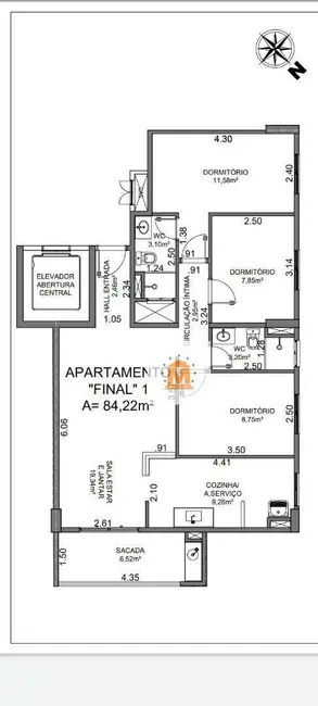Apartamento com 3 quartos à venda, 84m2 em Jacarei - SP - imagem 7 Foto 7 de Apartamento com 3 quartos à venda, 84m2 em Jacarei - SP
