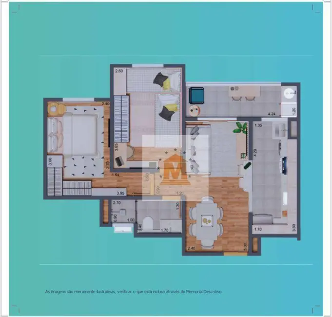 Foto 5 de Apartamento com 2 quartos à venda, 56m2 em Jardim Santa Maria, Jacarei - SP