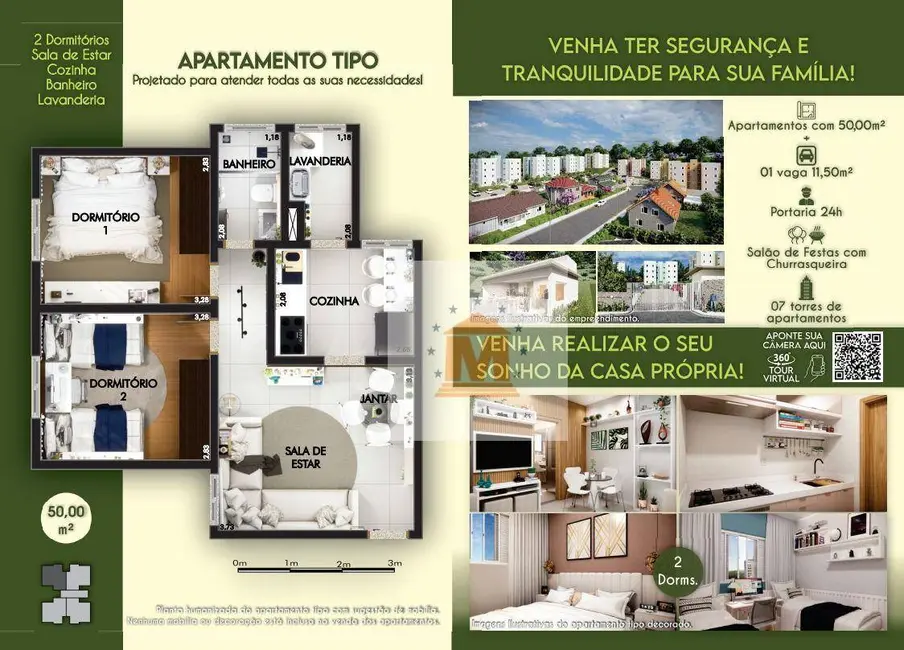 Foto 1 de Apartamento com 2 quartos à venda, 50m2 em Jardim Novo Amanhecer, Jacarei - SP