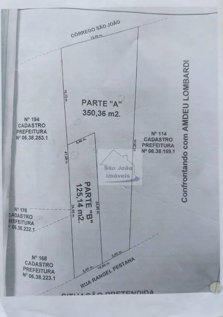 Foto 2 de Terreno / Lote à venda, 200m2 em Centro, Sao Joao Da Boa Vista - SP