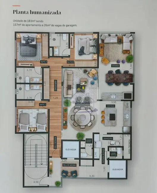 Foto 2 de Apartamento com 3 quartos à venda, 183m2 em Recanto do Lago, Sao Joao Da Boa Vista - SP