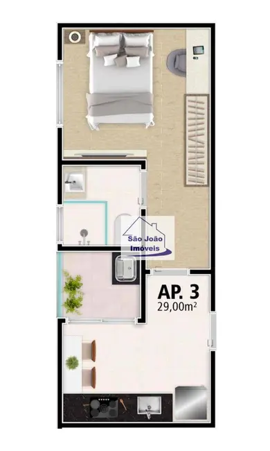 Foto 4 de Kitnet com 1 quarto à venda, 29m2 em Terras de São José, Sao Joao Da Boa Vista - SP