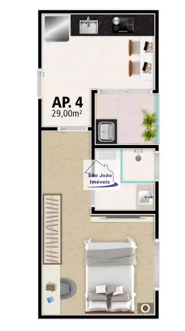 Foto 5 de Kitnet com 1 quarto à venda, 29m2 em Terras de São José, Sao Joao Da Boa Vista - SP