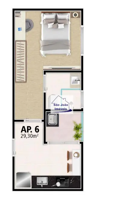 Foto 7 de Kitnet com 1 quarto à venda, 29m2 em Terras de São José, Sao Joao Da Boa Vista - SP