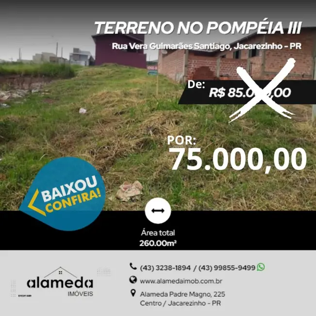 Foto 1 de Terreno / Lote à venda em Jacarezinho - PR