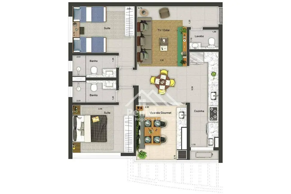 Foto 2 de Apartamento com 2 quartos à venda, 80m2 em Ribeirao Preto - SP