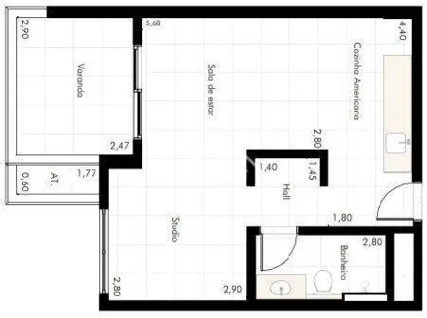 Foto 2 de Apartamento com 1 quarto à venda, 48m2 em Rifaina - SP