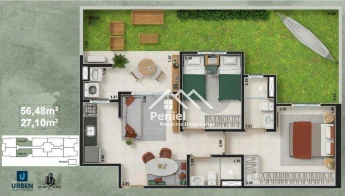 Foto 2 de Apartamento com 2 quartos à venda, 56m2 em Ribeirao Preto - SP