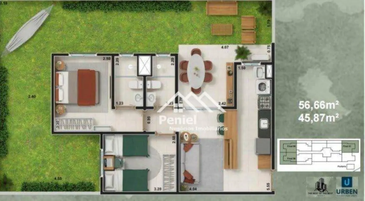 Foto 5 de Apartamento com 2 quartos à venda, 56m2 em Ribeirao Preto - SP