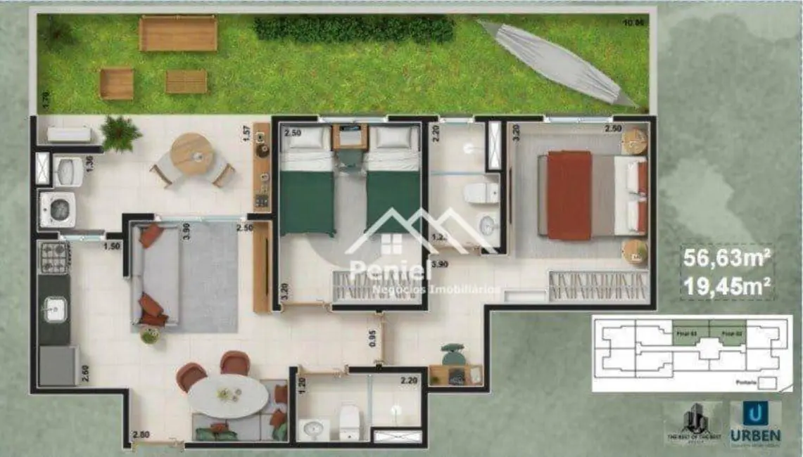 Foto 8 de Apartamento com 2 quartos à venda, 56m2 em Ribeirao Preto - SP