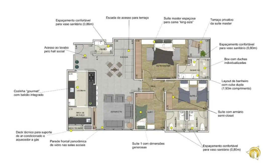 Foto 6 de Apartamento com 2 quartos à venda, 116m2 em Centro, Franca - SP