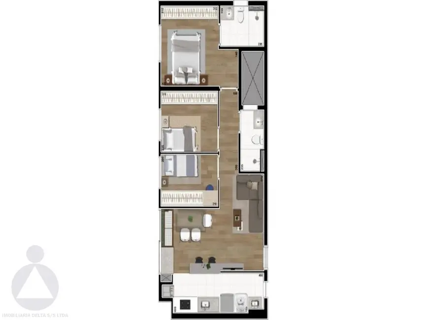 Apartamento com 3 quartos à venda, 70m2 em Vivendas do Arvoredo, Londrina - PR - imagem 2 Foto 2 de Apartamento com 3 quartos à venda, 70m2 em Vivendas do Arvoredo, Londrina - PR