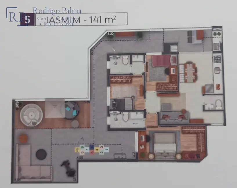 Apartamento com 3 quartos à venda, 141m2 em Sao Jose Dos Campos - SP - imagem 8 Foto 8 de Apartamento com 3 quartos à venda, 141m2 em Sao Jose Dos Campos - SP