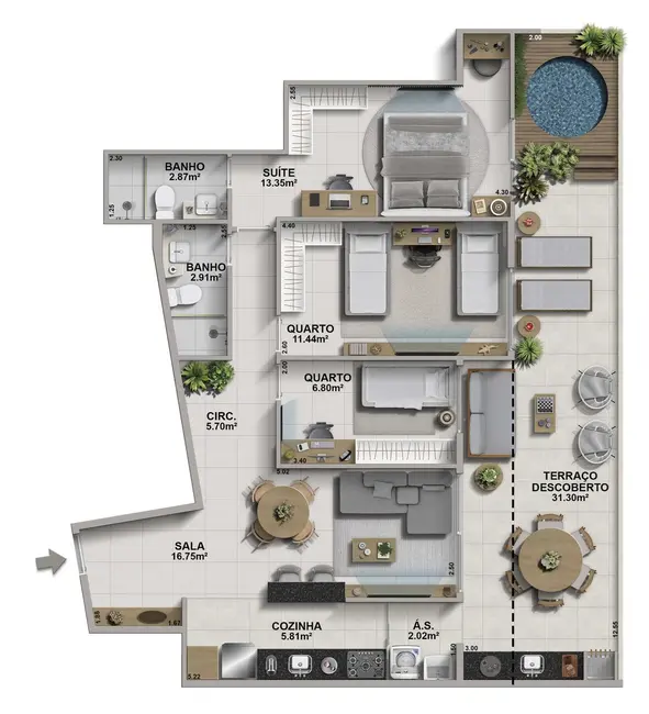 Foto 9 de Apartamento com 3 quartos à venda, 114m2 em Recreio dos Bandeirantes, Rio De Janeiro - RJ