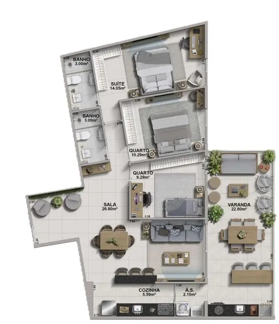 Foto 8 de Apartamento com 3 quartos à venda, 114m2 em Recreio dos Bandeirantes, Rio De Janeiro - RJ