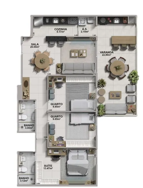 Foto 7 de Apartamento com 3 quartos à venda, 114m2 em Recreio dos Bandeirantes, Rio De Janeiro - RJ