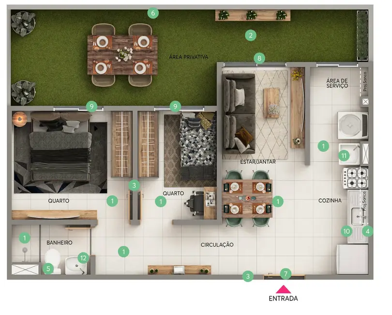 Foto 6 de Apartamento com 2 quartos à venda, 35m2 em Bonsucesso, Rio De Janeiro - RJ