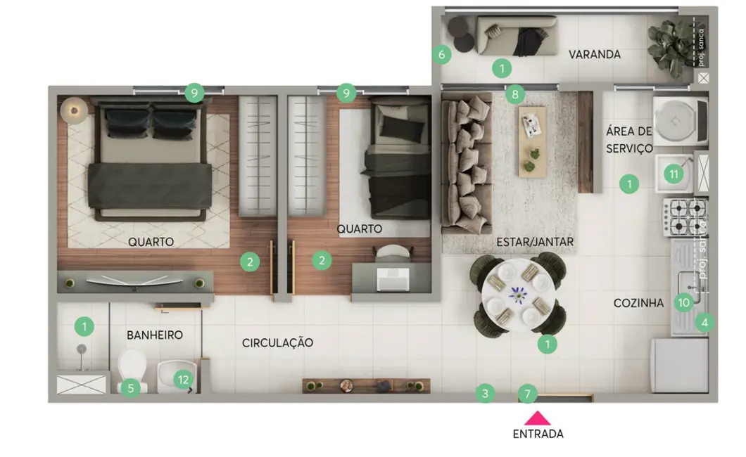 Foto 5 de Apartamento com 2 quartos à venda, 35m2 em Bonsucesso, Rio De Janeiro - RJ