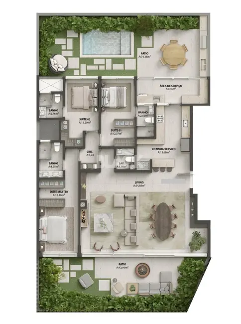 Apartamento com 3 quartos à venda, 266m2 em Torres - RS - imagem 8 Foto 8 de Apartamento com 3 quartos à venda, 266m2 em Torres - RS