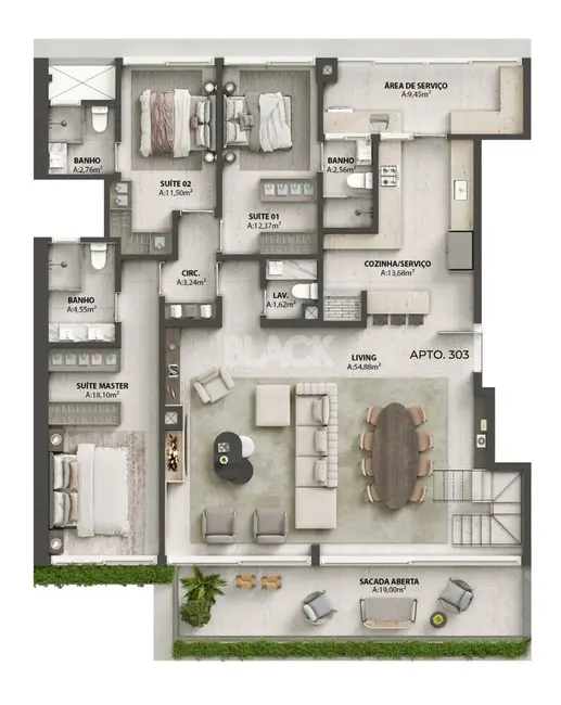 Cobertura com 3 quartos à venda, 344m2 em Torres - RS - imagem 7 Foto 7 de Cobertura com 3 quartos à venda, 344m2 em Torres - RS