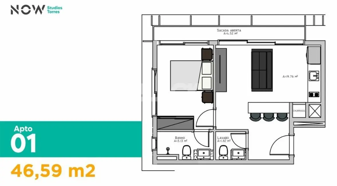 Foto 5 de Apartamento com 1 quarto à venda, 49m2 em Centro, Torres - RS