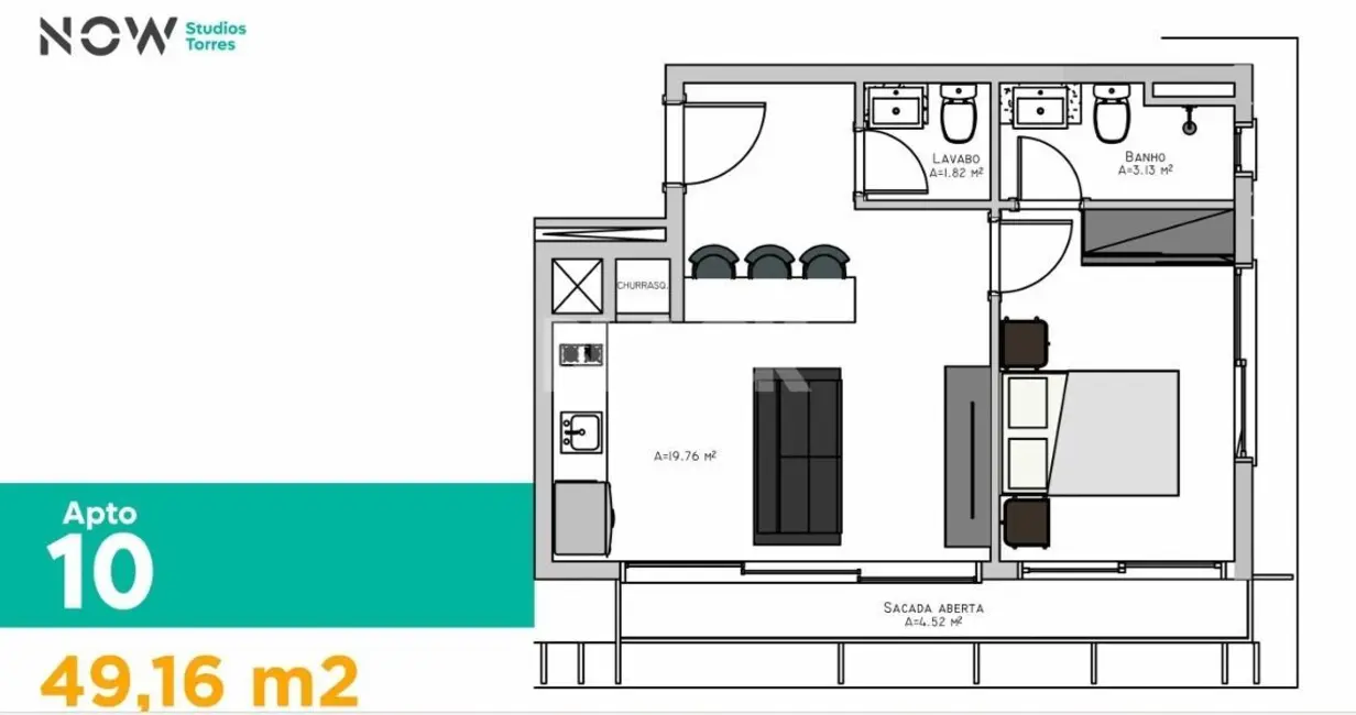 Foto 7 de Apartamento com 1 quarto à venda, 49m2 em Centro, Torres - RS