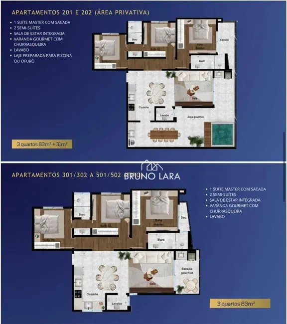 Apartamento com 3 quartos à venda, 360m2 em Guarujá, Betim - MG - imagem 3 Foto 3 de Apartamento com 3 quartos à venda, 360m2 em Guarujá, Betim - MG