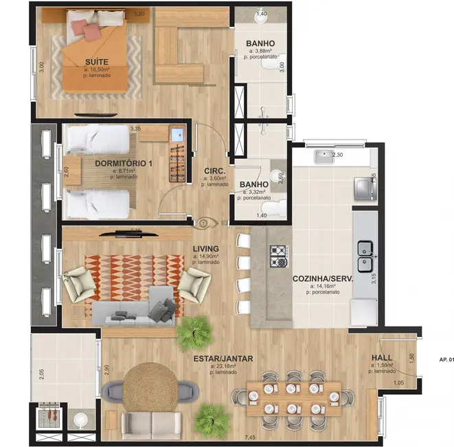 Apartamento com 3 quartos à venda, 102m2 em Centro, Santa Cruz Do Sul - RS - imagem 4 Foto 4 de Apartamento com 3 quartos à venda, 102m2 em Centro, Santa Cruz Do Sul - RS